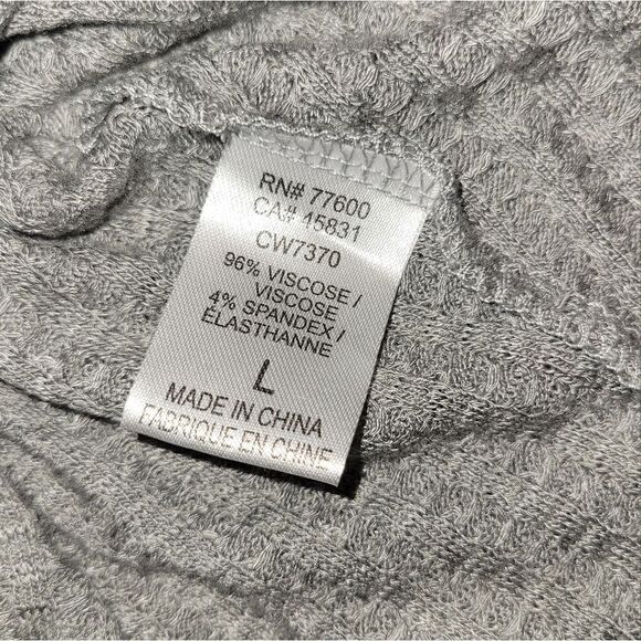 NWT Chaser Grey Gray Waffle Knit Hooded Lightweight Pullover L - Picture 8 of 11